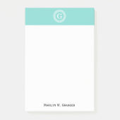 Robin Egg Welch griechischer Schlüsselrahmen Initi Post-it Klebezettel (Vorderseite)