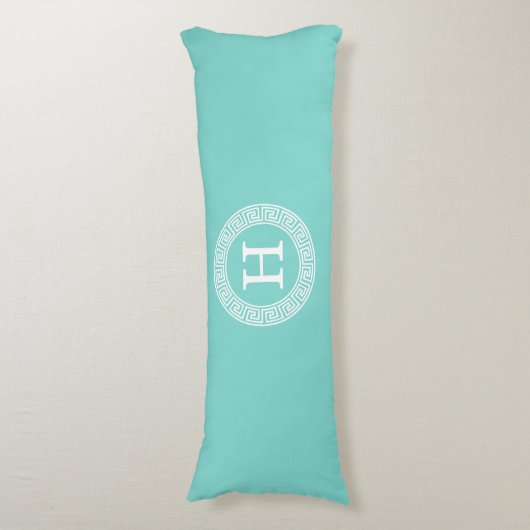 Robin Egg Welch griechischer Schlüsselrahmen Initi Seitenschläferkissen (Vorderseite Vertikal)