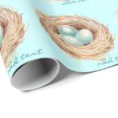 Robin Eggs Vogel-Nest-personalisierte Geschenkpapier (Rolleneckpunkt)