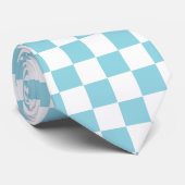 Robin-Ei-Blau mit weißem Quadratmuster Krawatte (Gerollt)