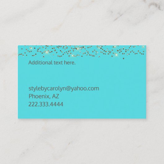 Robin-Ei-Blau und GoldGlittery Visitenkarte (Rückseite)