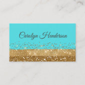 Robin-Ei-Blau und GoldGlittery Visitenkarte (Vorderseite)