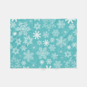Robin-Ei-Blau-Weiß-Schneeflocken-Muster Fleecedecke (Vorderseite (Horizontal))