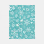 Robin-Ei-Blau-Weiß-Schneeflocken-Muster Fleecedecke (Vorderseite)