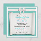 Robin-Ei-blaue Schläger Mitzvah Einladungen (Vorne/Hinten)