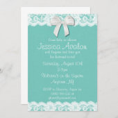 Robin-Ei-blaues und weißes Spitze-Brautparty laden Einladung (Vorne/Hinten)