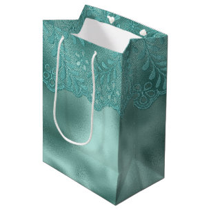Robin-Ei-Grüne Spitze Brautparty Mittlere Geschenktüte