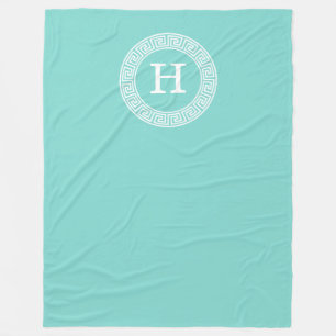 Robin-Ei weißes griechisches SchlüsselRnd Fleecedecke