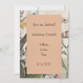 Robin Elegant Bird Butterfly Französische Kunst Einladung (Rückseite)