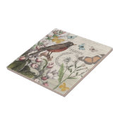 Robin Elegant Bird Butterfly Französische Kunst Fliese (Seite)