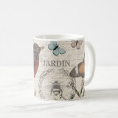 Robin Elegant Bird Butterfly Französische Kunst Kaffeetasse (VorderseiteRechts)