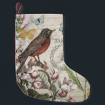 Robin Elegant Bird Butterfly Französische Kunst Kleiner Weihnachtsstrumpf<br><div class="desc">Diese hübsche Vogel- und Schmetterlingscollage basiert auf Kunstwerken aus der Viktorianischen Zeit,  in einem schicken Design mit Blume,  einem Vogelkäfig und antiken Schriften,  kombiniert mit einem weichen Hintergrund.</div>