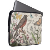 Robin Elegant Bird Butterfly Französische Kunst Laptopschutzhülle (Vorne Rechts)