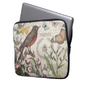 Robin Elegant Bird Butterfly Französische Kunst Laptopschutzhülle (Vorderseite Links)