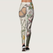 Robin Elegant Bird Butterfly Französische Kunst Leggings (Rückseite)