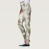 Robin Elegant Bird Butterfly Französische Kunst Leggings (Links)