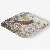 Robin Elegant Bird Butterfly Französische Kunst Pappteller (Gewinkelt)