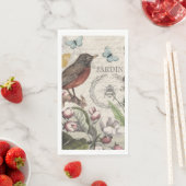 Robin Elegant Bird Butterfly Französische Kunst Serviette (Beispiel)