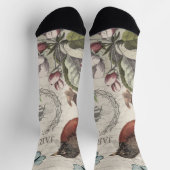 Robin Elegant Bird Butterfly Französische Kunst Socken (Oben)