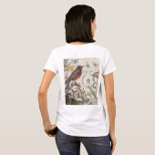 Robin Elegant Bird Butterfly Französische Kunst T-Shirt (Schwarz voll)