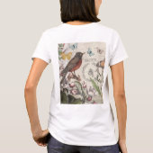Robin Elegant Bird Butterfly Französische Kunst T-Shirt (Rückseite)