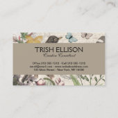 Robin Elegant Bird Butterfly Französische Kunst Visitenkarte (Rückseite)