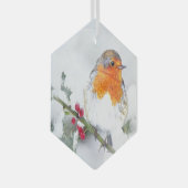 Robin English Bird Nature Art Ornament Aus Glas (Vorderseite Rechts)