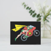 Robin & Fahrrad Postkarte (Stehend Vorderseite)