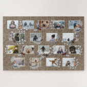 Robin Foto Collage Custom Rustic Kraft Paper Vogel Puzzle (Horizontal)