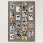 Robin Foto Collage Custom Rustic Kraft Paper Vogel Puzzle (Vertikal)