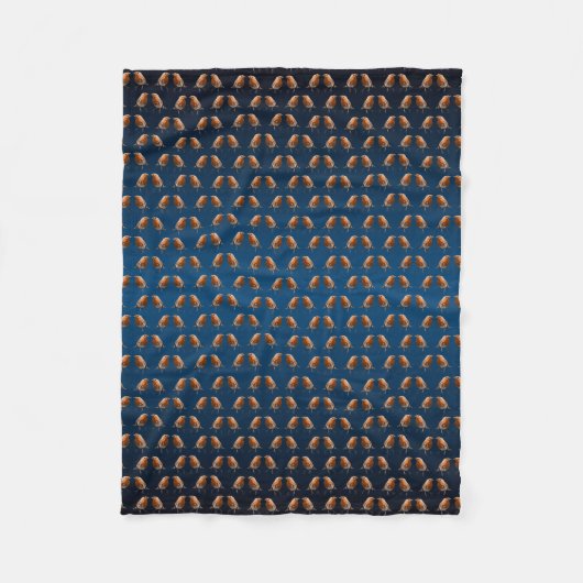Robin Frenzy Fleece Blanket (Navy/Blue Mix) (Vorderseite)