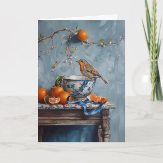 Robin - geklappte Grußkarte Karte (Vorderseite)