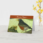 Robin Greeting Card Karte (Gelbe Blume)
