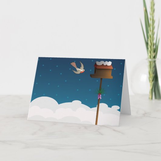 Robin, Grußkarte Feiertagskarte (Vorderseite)