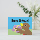 Robin Happy Birthday Postcard Postkarte (Stehend Vorderseite)