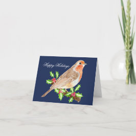 Robin Happy Holidays Christmas Card Dankeskarte