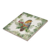 Robin, heilig, Pinienweihe Fliese (Seite)