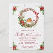 Robin & Holly Berry Wreath Einladung (Vorderseite)
