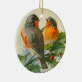 Robin & Holly Keramik Ornament (Rechts)