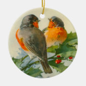 Robin & Holly Keramik Ornament (Vorne)