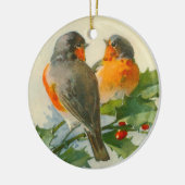 Robin & Holly Keramik Ornament (Links)