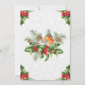 Robin & Holly und Winter Berry Weihnachtsessen Einladung (Rückseite)
