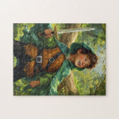Robin Hood als Kind dargestellt Puzzle (Horizontal)