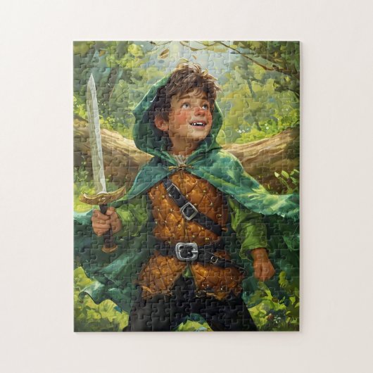 Robin Hood als Kind dargestellt Puzzle (Vertikal)