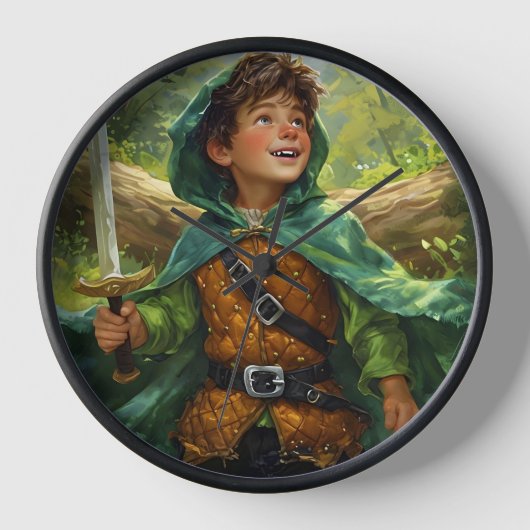 Robin Hood als Kind dargestellt Uhr (Vorderseite)