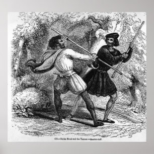 Robin Hood and the Tanner with Quarter-staffs Poster