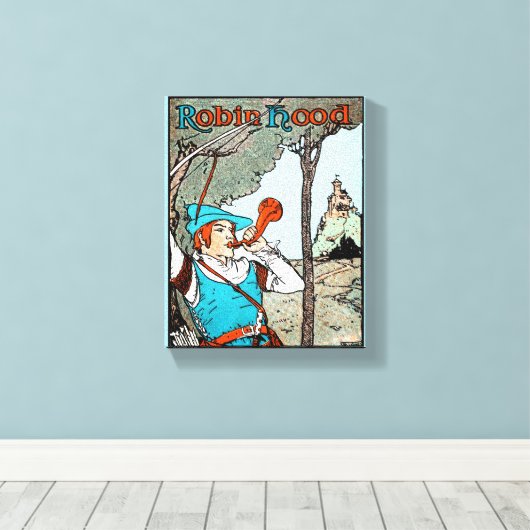 Robin Hood Antique Illustration frohe Männer Leinwanddruck (Insitu (Holzboden))
