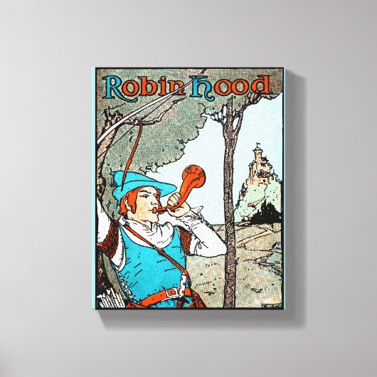 Robin Hood Antique Illustration frohe Männer Leinwanddruck (Vorderseite)
