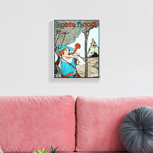 Robin Hood Antique Illustration frohe Männer Leinwanddruck (Insitu (Wohnzimmer))