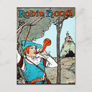 Robin Hood Antique Illustration frohe Männer Postkarte